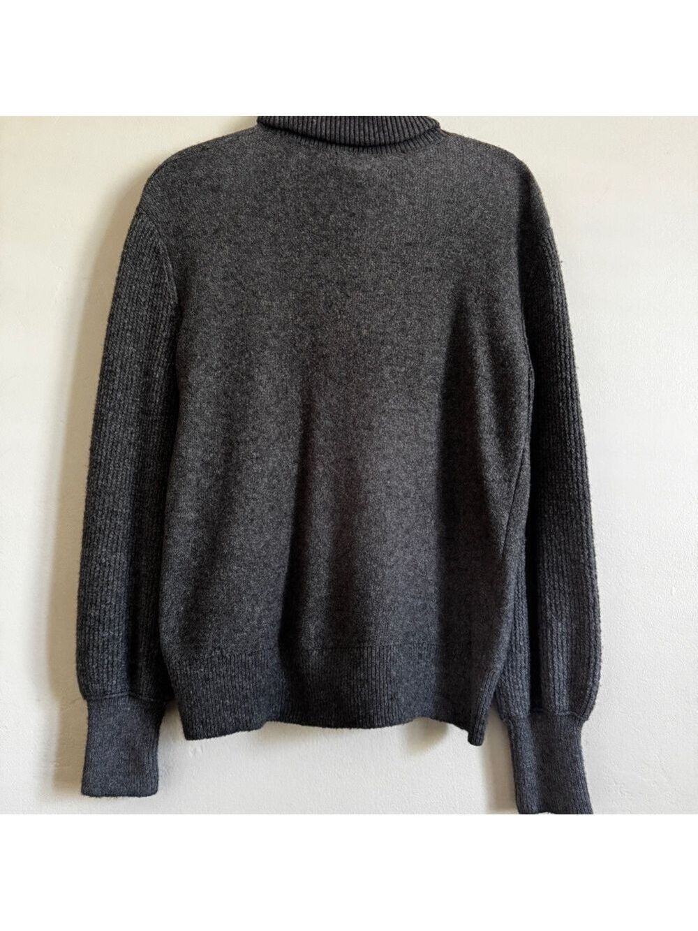 Caslon Heathered Gray Cable Knit Turtleneck Sweater, S - Picture 3 of 9